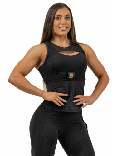 Nebbia Compression Top INTENSE Ultra Black/Gold S Фитнес бельо