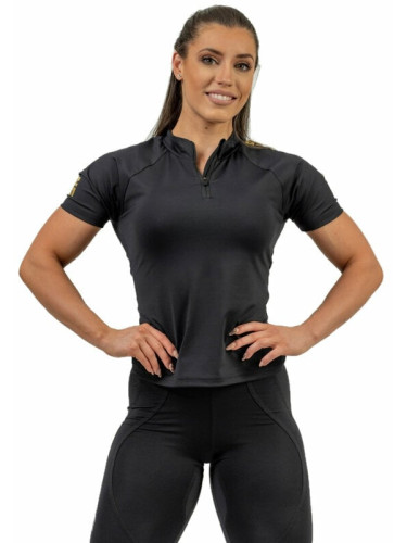 Nebbia Compression Zipper Shirt INTENSE Ultimate Black/Gold L Фитнес тениска