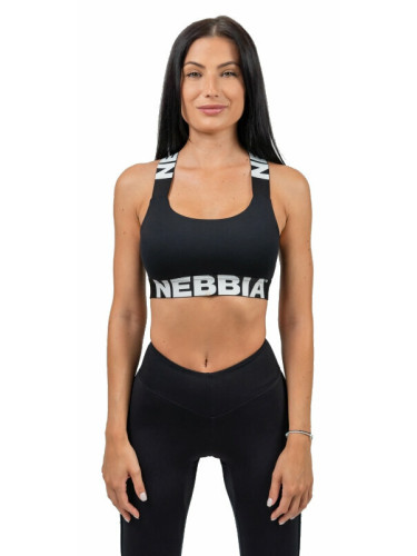 Nebbia Medium-Support Criss Cross Sports Bra Iconic Black M Фитнес бельо