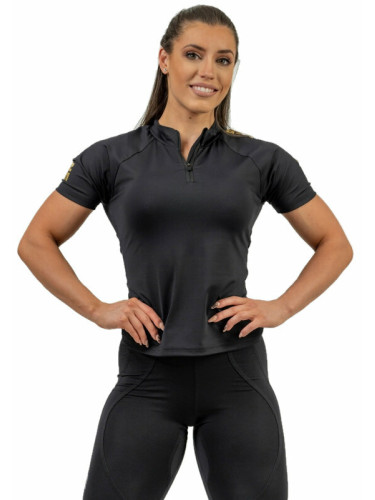 Nebbia Compression Zipper Shirt INTENSE Ultimate Black/Gold M Фитнес тениска
