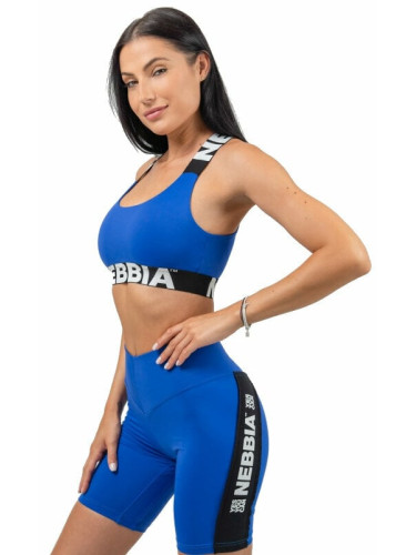 Nebbia Medium-Support Criss Cross Sports Bra Iconic Blue S Фитнес бельо