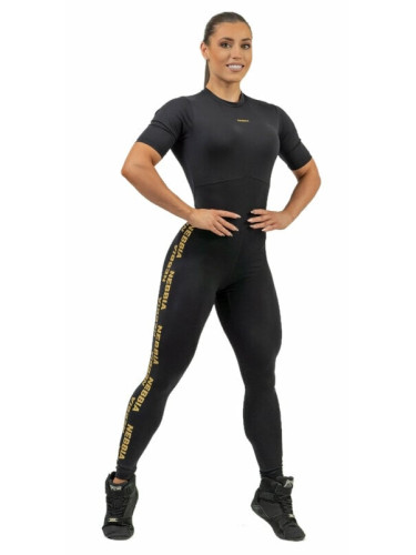 Nebbia Workout Jumpsuit INTENSE Focus Black/Gold XS Фитнес панталон