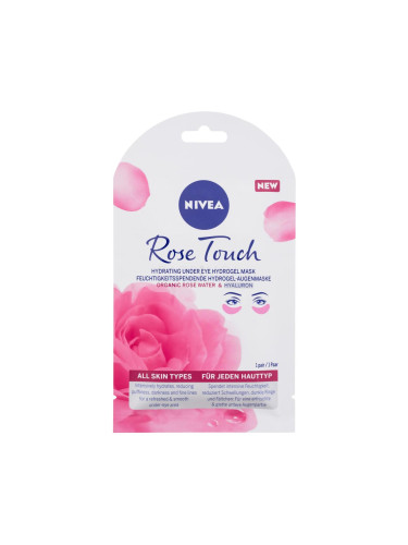 Nivea Rose Touch Hydrating Under Eye Hydrogel Mask Маска за очи за жени 1 бр