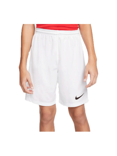 Nike DRI-FIT PARK 3 JR TQO Футболни къси панталони за момчета, бяло, размер