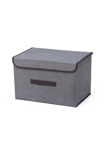 Кутия за съхранение с капак, цвят сив, 36 х 23 х 24см