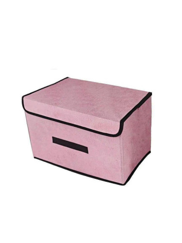 Кутия за съхранение с капак, цвят розов, 36 х 23 х 24см