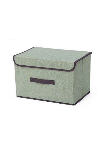 Кутия за съхранение с капак, цвят зелен, 36 х 23 х 24см