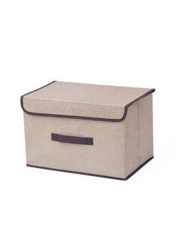 Кутия за съхранение с капак, цвят бежов, 36 х 23 х 24см