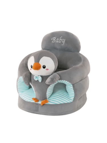 Бебешки фотьойл с опора пингвинче, сиво