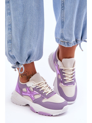 Women's lace-up sneakers purple color Cortes