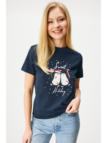 Памучна тениска Pieces Christmas