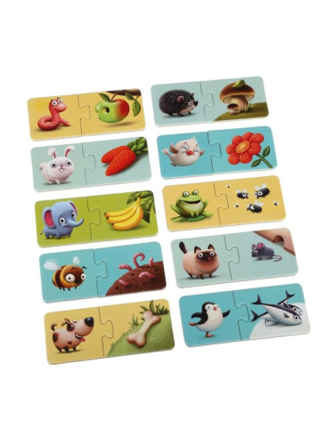 Комплект образователни пъзели за най-малките, Puzzlika - Кой какво яде