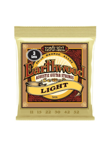 Ernie Ball 3004 Earthwood 3-Pack Струни за акустична китара