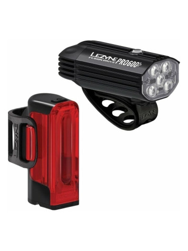 Lezyne Fusion Drive Pro 600+/Strip Drive 300+ Pair Satin Black/Black Front 600 lm / Rear 300 lm Велосипедна лампа
