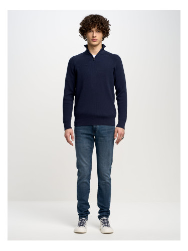 Big Star Man's Sweater 161002 Blue Wool-403