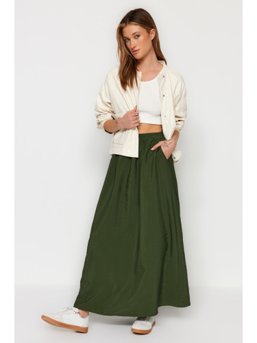 Trendyol Khaki A-line Parachute Fabric Maxi Length Woven Skirt