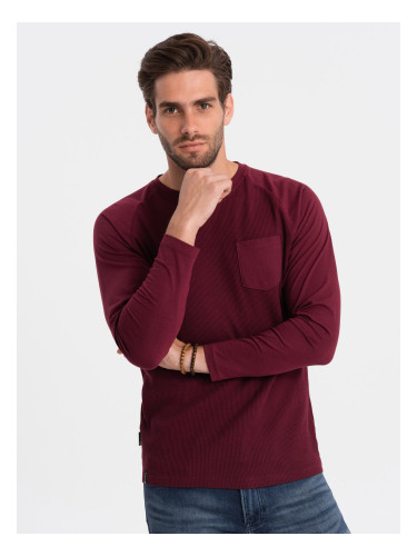 Ombre Men's longsleeve with "waffle" texture - maroon