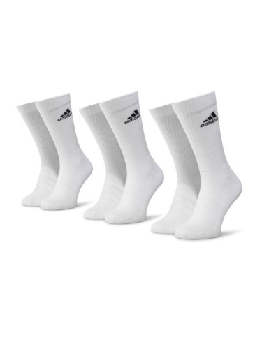 adidas Комплект 3 чифта дълги чорапи мъжки Cush Crw 3PP DZ9356 Бял