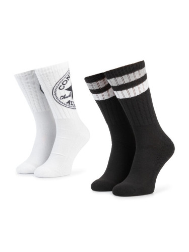 Converse Комплект 2 чифта дълги чорапи мъжки E744A-2010 Черен