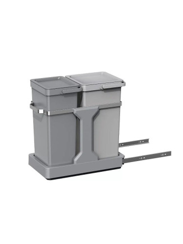 Кош за вграждане EKO DECO DUO за разделно събиране (20 л + 15 л) - сив