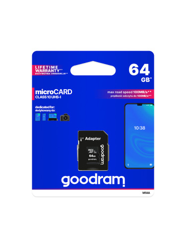 Карта памет Micro SD 64GB, (Class 10), GoodRam
