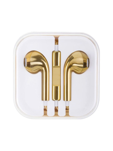 Слушалки HF за iPhone 3.5 mm в кутия, Златисти