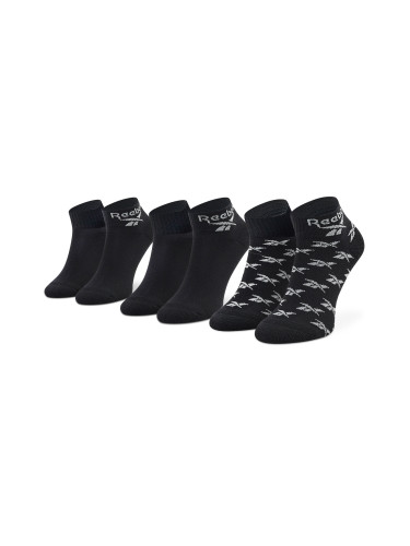 Комплект 3 чифта дълги чорапи мъжки Reebok Cl Fo Ankle Sock 3P GG6675 Черен