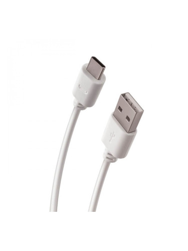 Кабел USB - USB-C, Forever 1м 2A в кутия, Бял