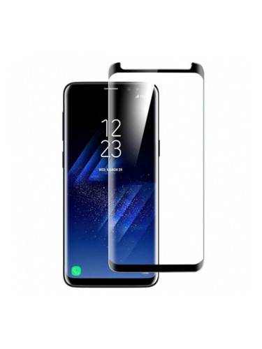 Стъклен протектор за дисплей MBX 5D Full Glue Edge, За Samsung Galaxy S9 (G960F), Черен