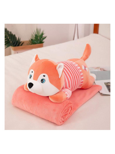 Детско одеяло с играчка КУЧЕ, Розово