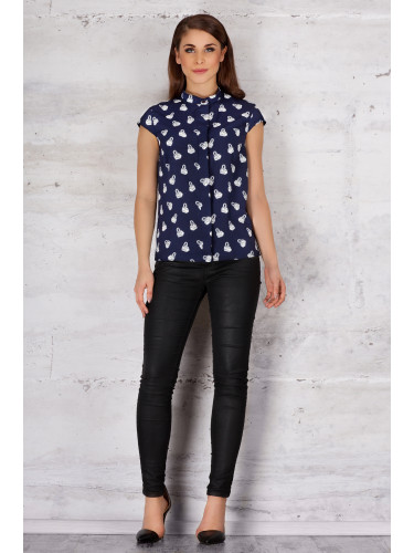 Infinite You Woman's Shirt M061 Navy Blue/Pattern