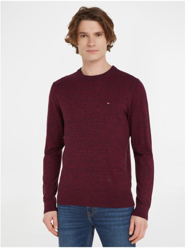 Burgundy men's sweater with cashmere Tommy Hilfiger