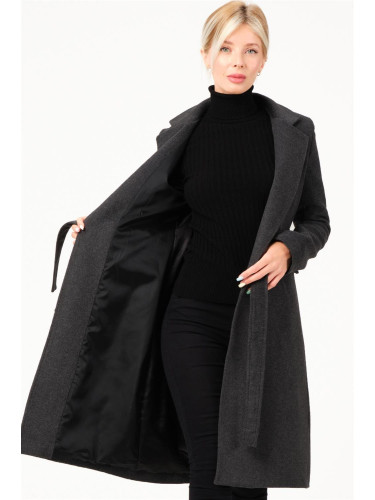 Z6739 DEWBERRY WOMEN'S COAT-DARK ANTHRACITE