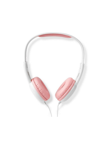 Nedis HPWD4200PK - Слушалки с кабел бели/розови