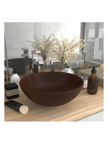 Sonata Керамична мивка за баня, тъмнокафява, кръгла