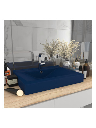 Sonata Луксозна мивка с отвор за кран тъмносин мат 60x46 см керамика