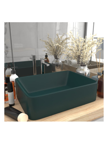 Sonata Луксозна мивка, матово тъмнозелена, 41x30x12 см, керамика