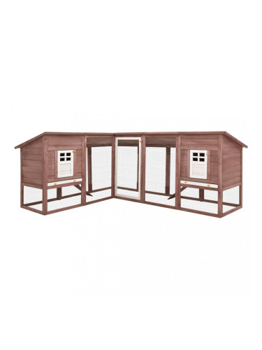 Sonata Външна клетка за зайци с пътечка, мока и бяло, чам масив