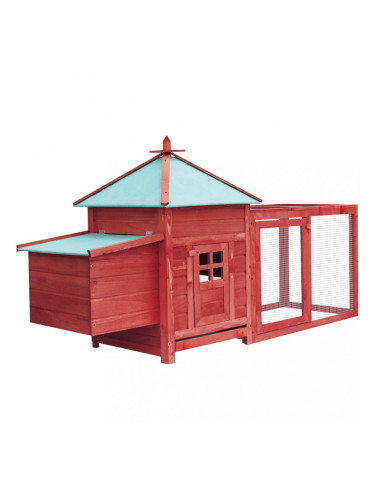 Sonata Птичарник с места за гнездене, червен, 193x68x104 см, масивен чам