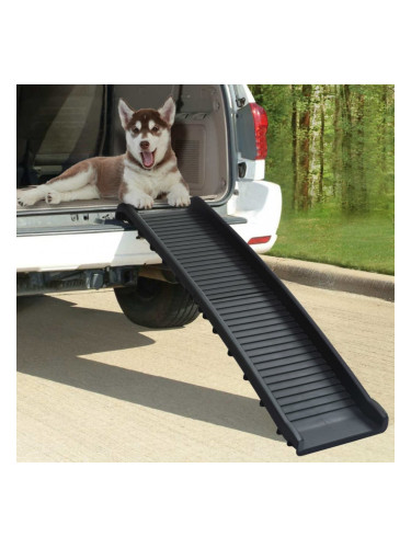 Sonata Сгъваема рампа за кучета, черна, 155,5x40x15,5 см