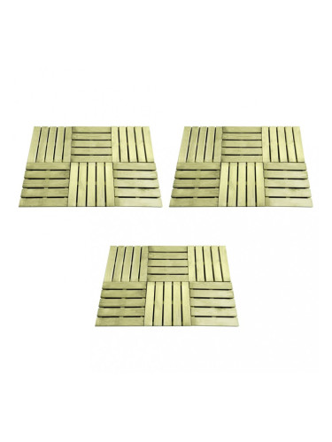 Sonata 18 бр декинг плочки, 50x50 см, дърво, зелени