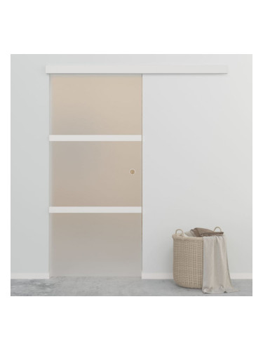 Sonata Плъзгаща врата, ESG стъкло и алуминий, 90x205 см, сребриста