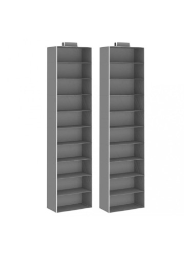 Sonata Окачени органайзери за дрехи, 2 бр, с 10 рафта, текстил