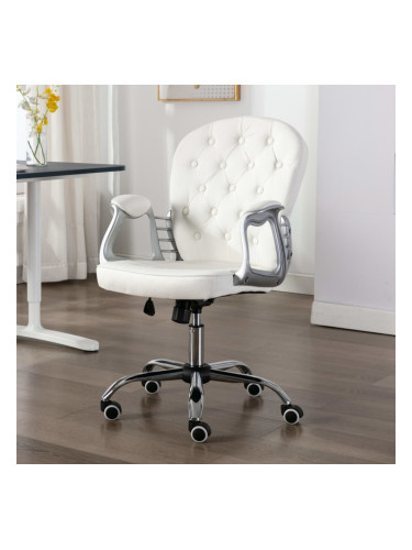 Sonata Въртящ офис стол, бял, изкуствена кожа