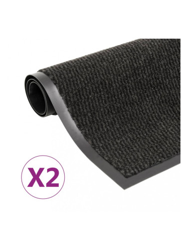 Sonata Правоъгълни изтривалки 2 бр усукани влакна 40x60 см черни