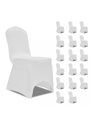 Sonata Калъфи за столове, разтегателни, бели, 18 бр