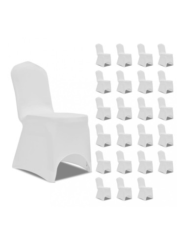 Sonata Калъфи за столове, разтегателни, бели, 24 бр