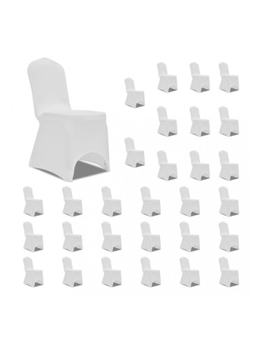 Sonata Калъфи за столове, разтегателни, бели, 30 бр