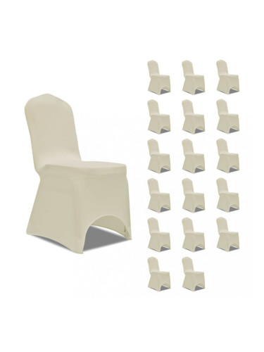 Sonata Калъфи за столове, разтегателни, кремави, 18 бр