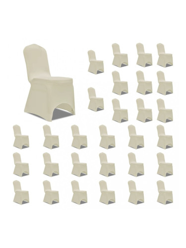 Sonata Калъфи за столове, разтегателни, кремави, 30 бр